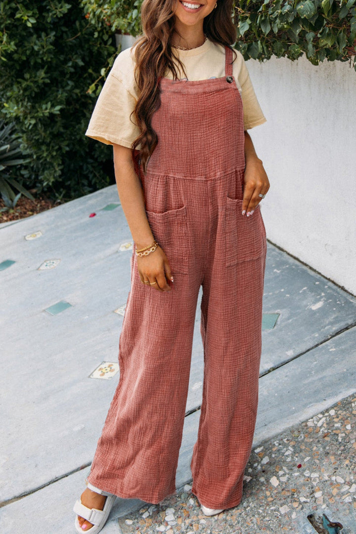 Full Size Wide Leg Front Pocket Jumpsuit