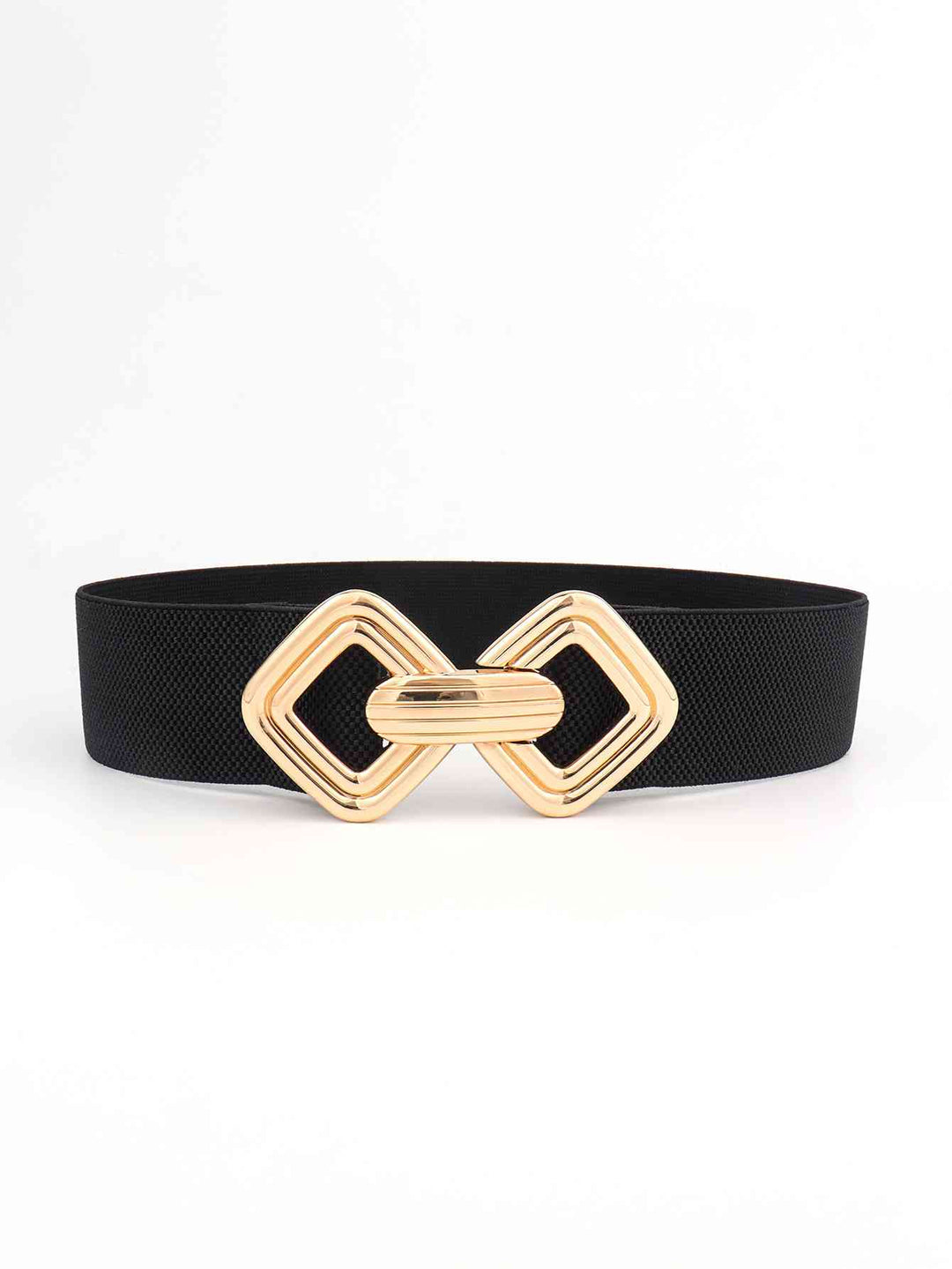 Geometric Buckle Elastic Wide Belt