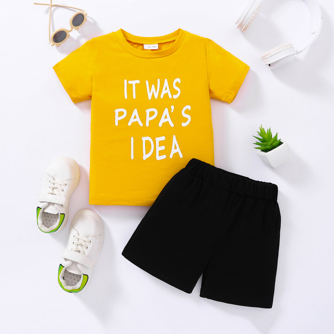 Kids IT WAS PAPA'S IDEA Graphic Tee and Shorts Set