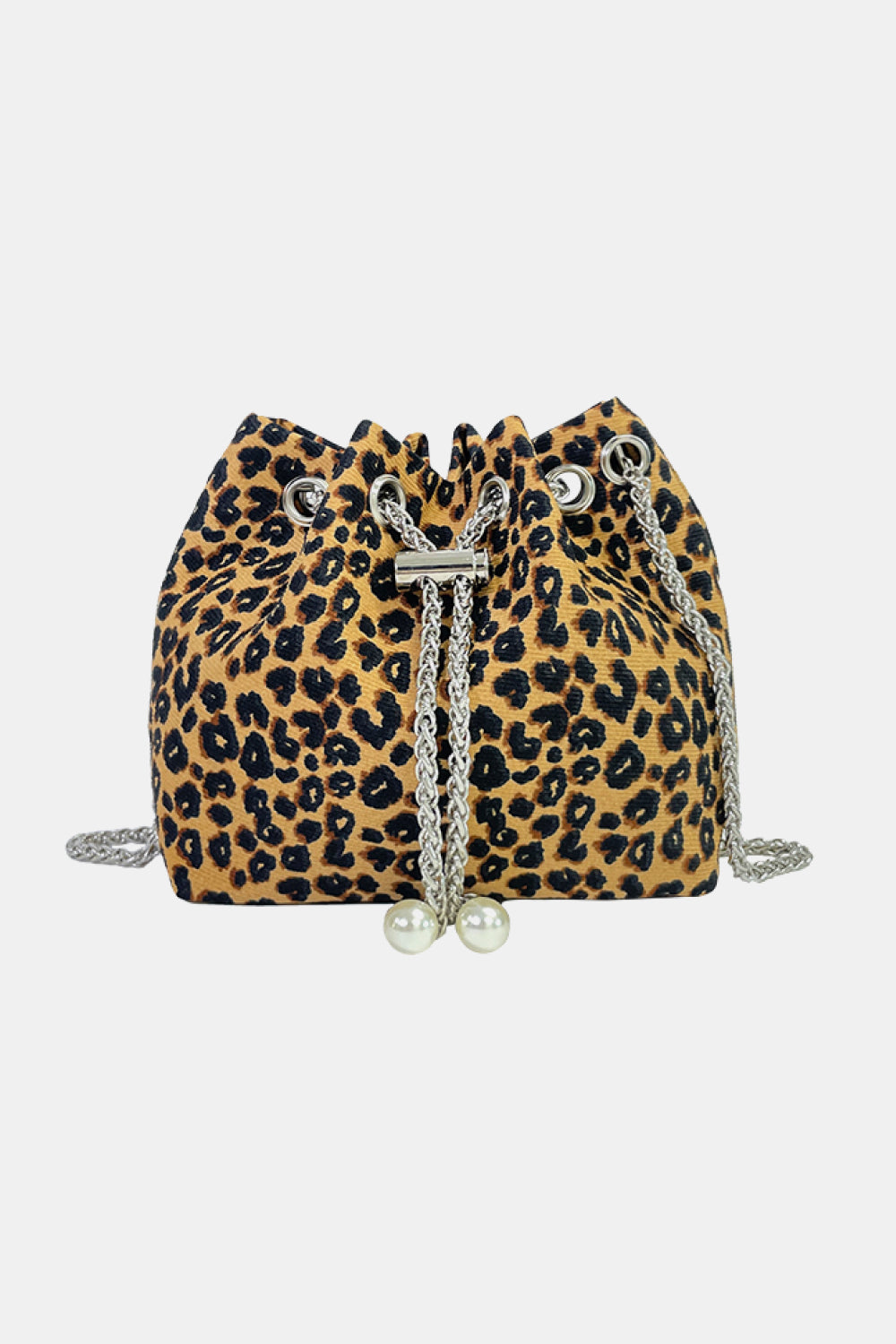 Animal Print Nylon Bucket Bag