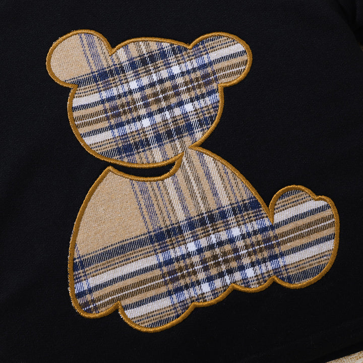 Baby Bear Graphic Round Neck Tee and Short Set