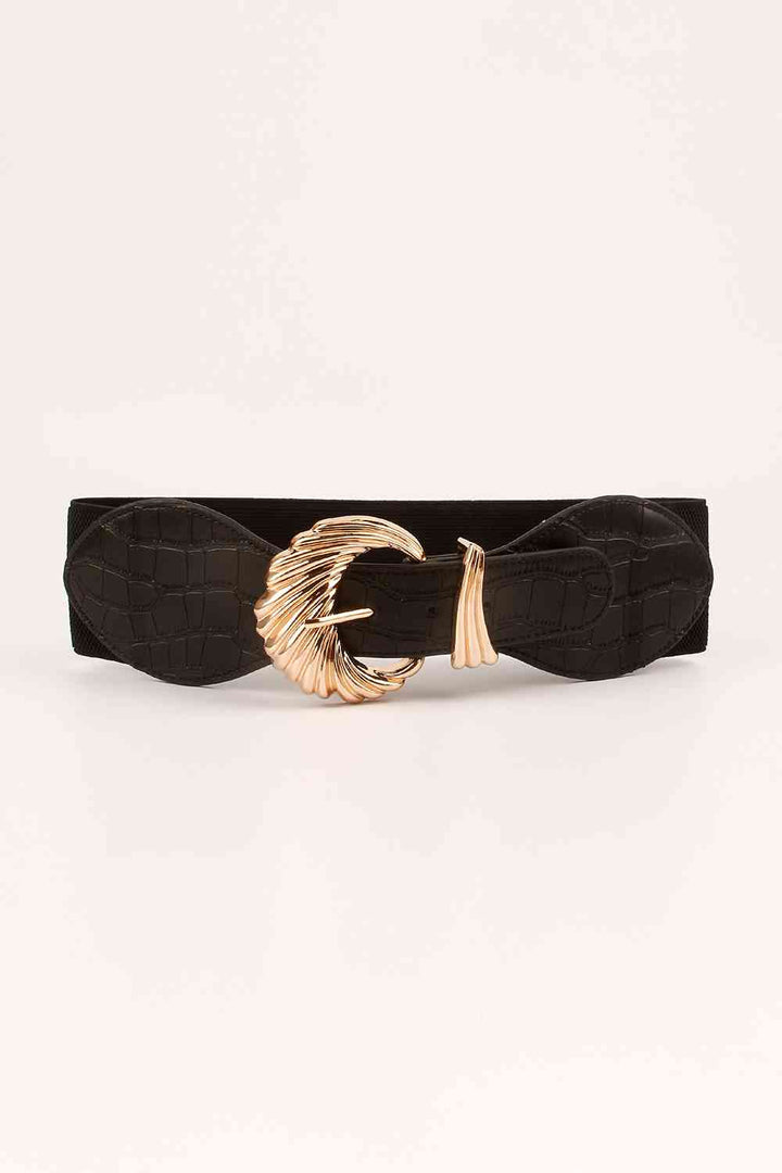 Shell Alloy Buckle Elastic Belt