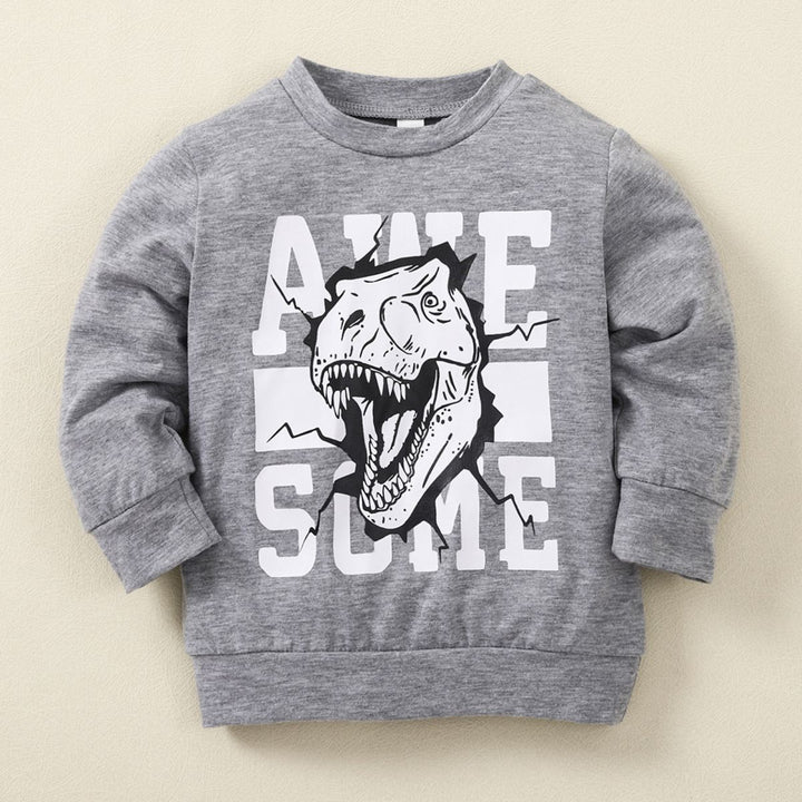 Kids Graphic Sweatshirt and Dinosaur Print Joggers Set