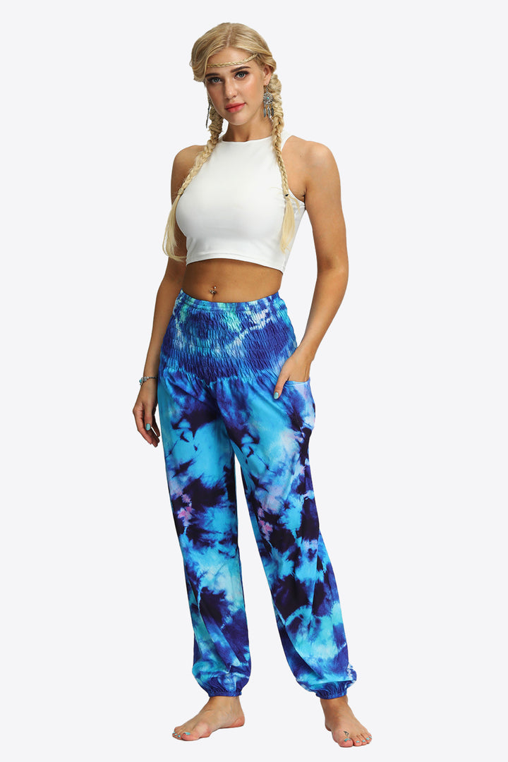 Tie-Dye Smocked Joggers